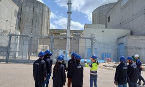 Los dos reactores de la central nuclear de Almaraz