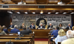 Ángel Contreras (en el extremo izquierdo) compareciendo en la comisión de investigación del 'caso Koldo' / Foto: servicio de prensa del Senado)