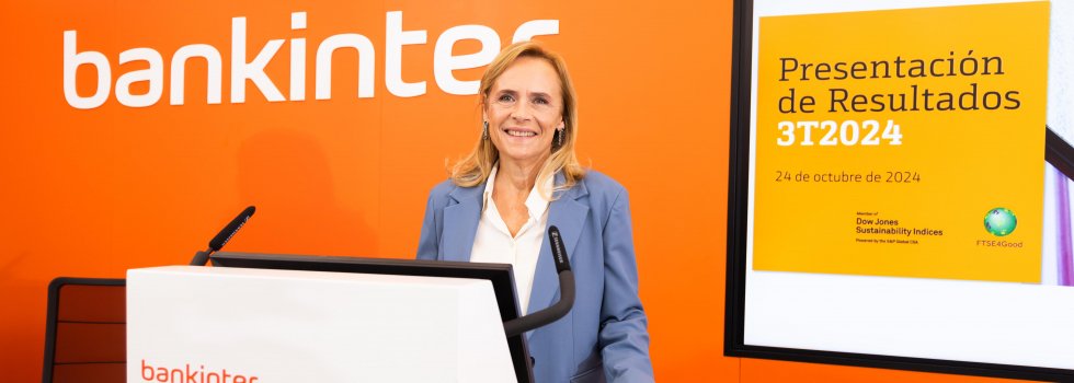 Gloria Ortiz, CEO de Bankinter, durante la presentación de los resultados hasta septiembre