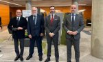 Los presidentes de las Cámaras de Comercio vascas apoyan al 'PNV S.A.' y en especial que Talgo vuelva a ser vasca. En la imagen, junto al consejero de Turismo, Comercio y Consumo del País Vasco (el tercero por la izquierda)