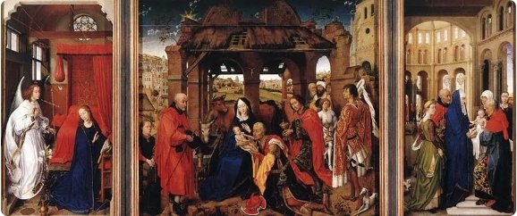 «Tríptico de Santa Columba. Adoración de los magos» de Rogier Van der Weyden