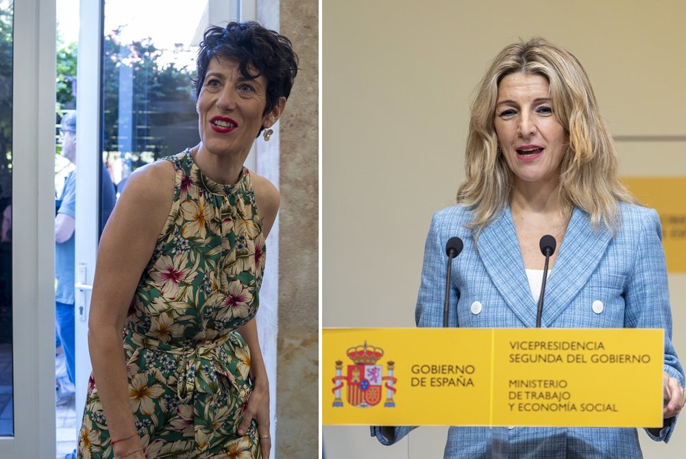 En cualquier caso, ¿no sería más lógico que lo que le pagamos a doña Elma Saiz y a doña Yolanda Díaz, verdaderos pozos sin fondo, se lo pagáramos a los empleados del hogar o al mensajero o al meritorio? ¿No sería mejor subir el salario líquido y reducir o anular las cuotas sociales? / Fotos: Pablo Moreno