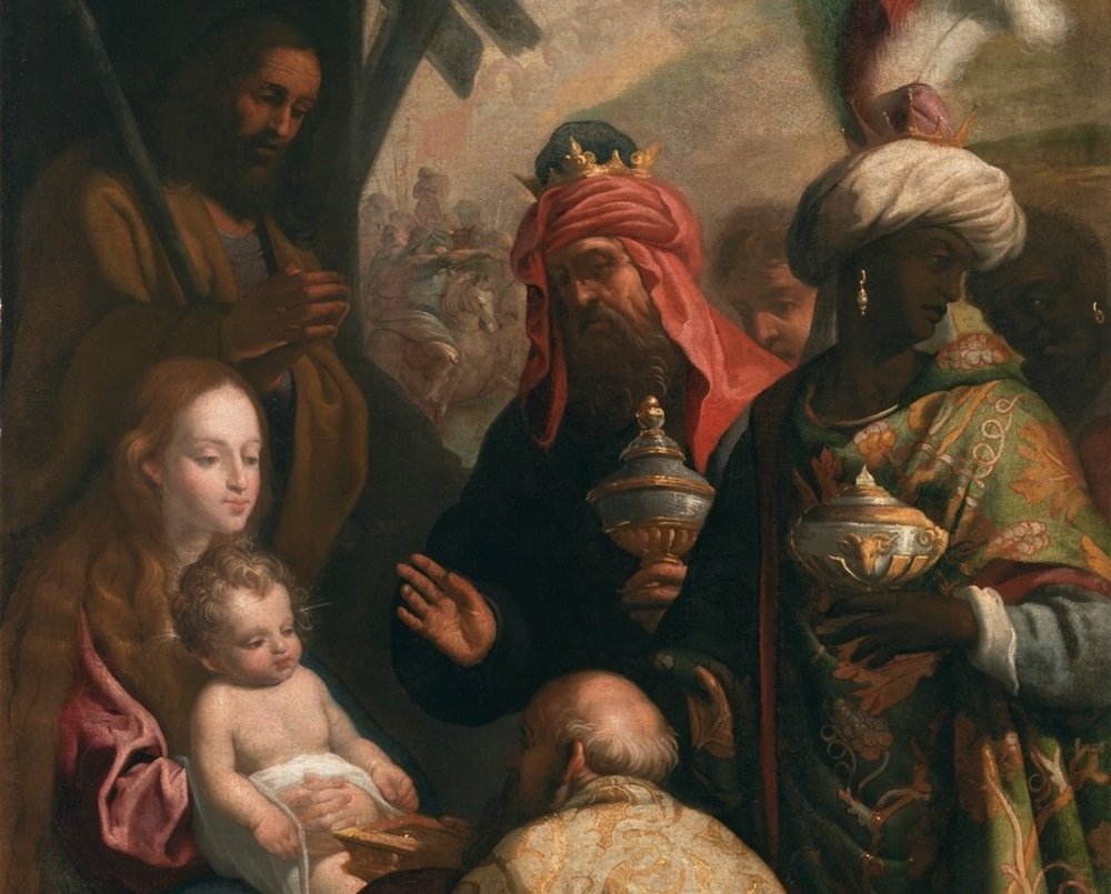 Parte del cuadro 'Adoración de los Reyes Magos', obra de Eugenio Cajés