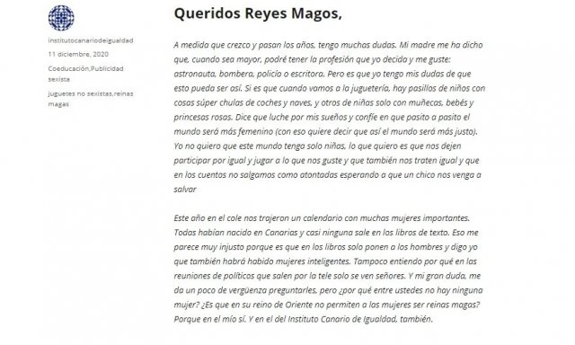 Carta a los Reyes Magos