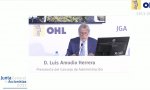 Luis Amodio, presidente de OHL, durante la junta de accionistas, que se ha celebrado en formato cien por cien telemático