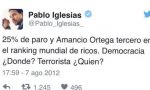 Pensamiento Iglesias: Ortega es un terrorista porque gana mucho dinero