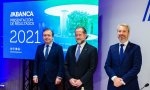 De izquierda a derecha: Francisco Botas, CEO de Abanca, Juan Carlos Escotet, presidente, y Alberto de Francisco, director general financiero