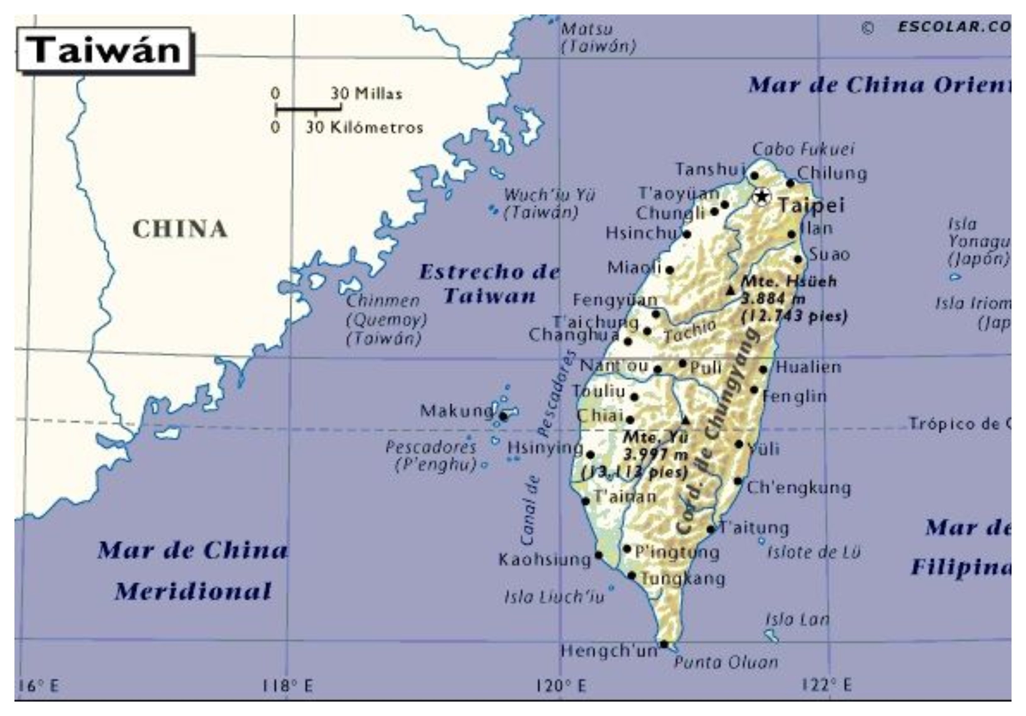 карта китая и тайваня