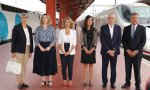 Hélène Valenzuela (Ouigo España), María Luisa Domínguez (Adif), la ministra Raquel Sánchez, la secretaria de Estado Isabel Pardo, Isaías Táboas (Renfe) y Carlos Bertomeu (Iryo)