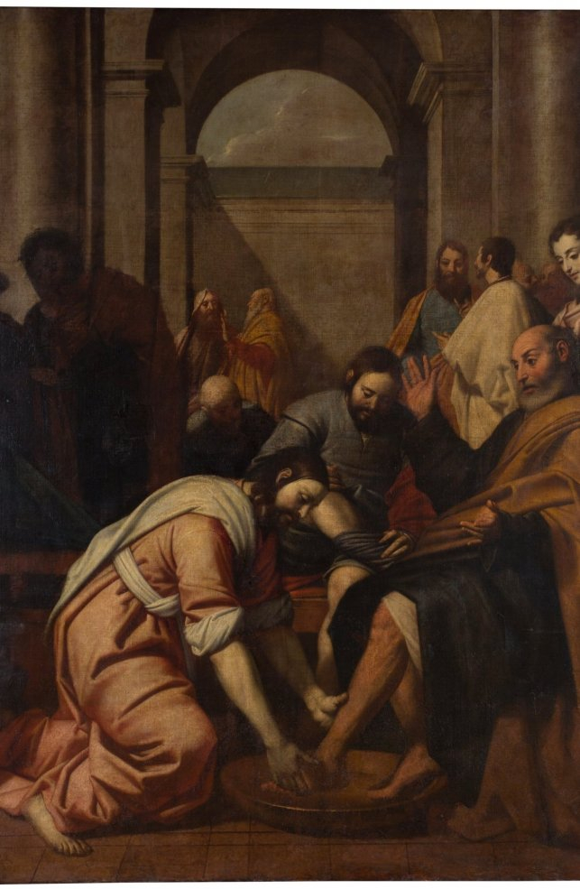 Jesucristo lavando los pies a San Pedro (Antonio Arias Fernández)