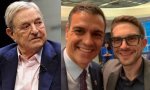 George Soros, Pedro Sánchez y Alex Soros, que heredará la gestión de la OFS y sus satélites