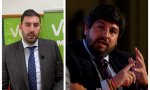 El candidato de Vox en Murcia, José Ángel Antelo y el presidente en funciones, Fernando López Miras