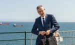 Pablo Hernández de Cos a su llegada al Palacio de la Magdalena, en un soleado viernes, en Santander