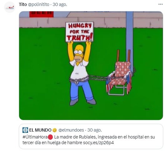 meme Simpsons y madre de Rubiales