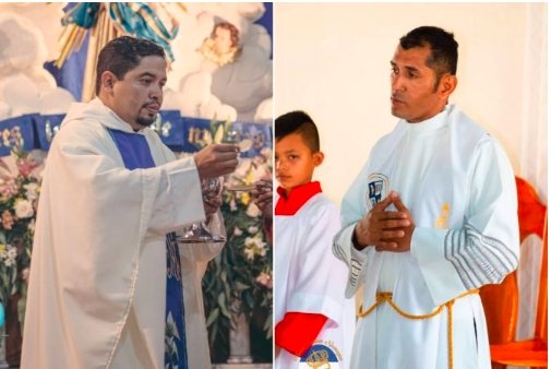 P. Yesner Cipriano Pineda Meneses, izquierda, y P. Ramón Esteban Angulo Reyes Foto Cortesía de Parroquia Nuestra Señora de Lourdes