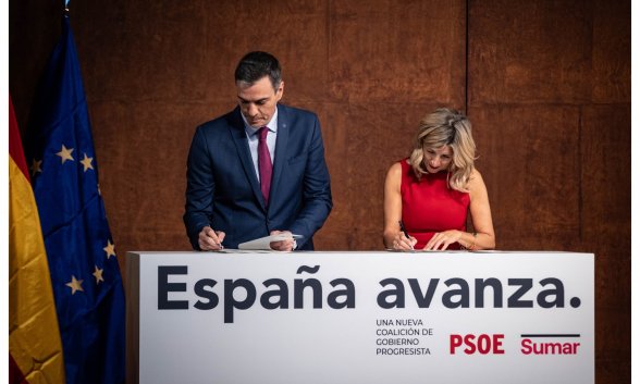 Cursilería máxima de Sánchez y de Díaz para anunciar progresismo a tope: más comunismo, más ingeniería social y más fanatismo climático